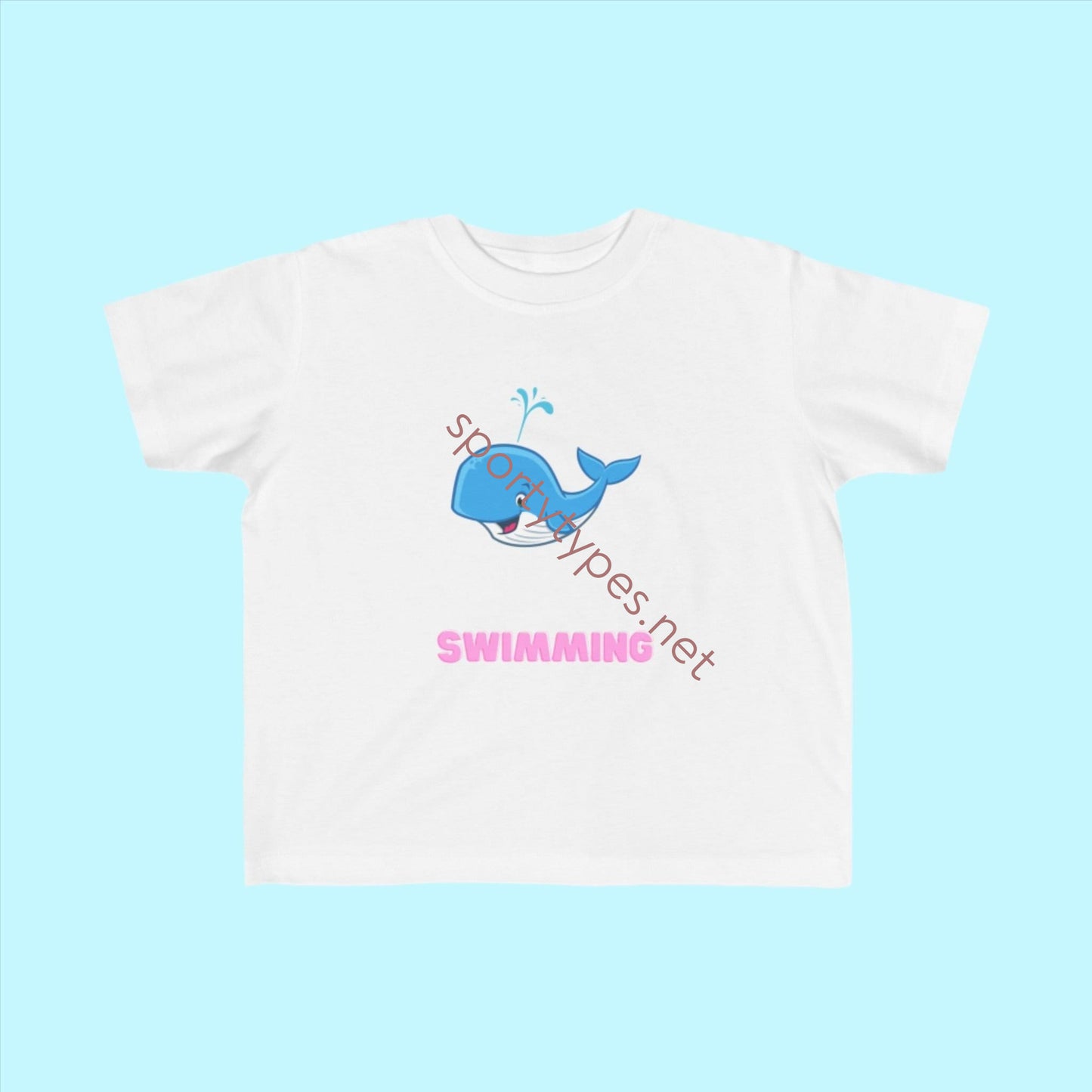 White Toddler Swimming Fan Jersey T-Shirt