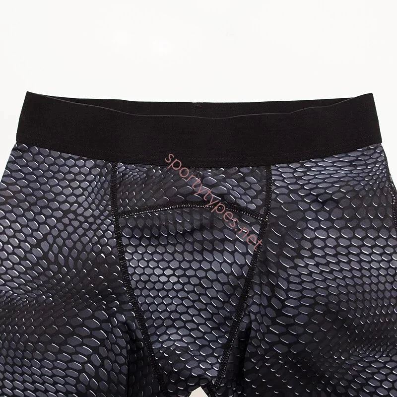 Black/Gray Men's Compression Running Tights