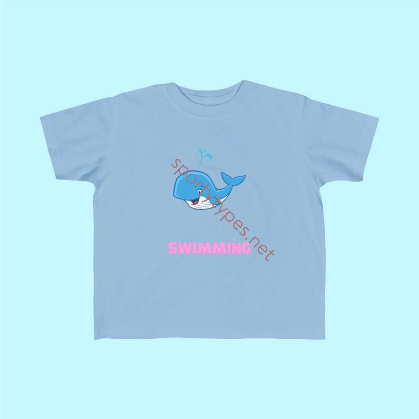 Light Blue Toddler Swimming Fan Jersey T-Shirt