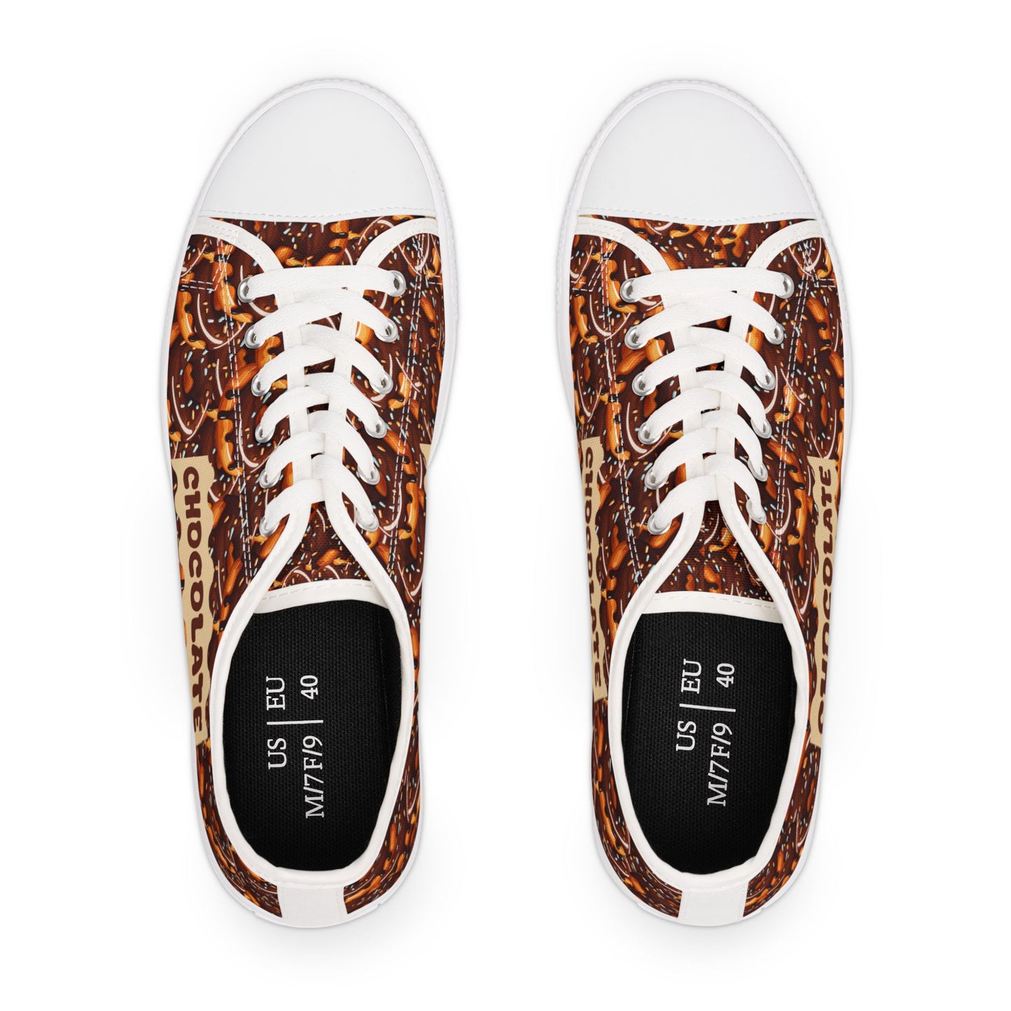 Women's Chocolate Donut Low Top Canvas Sneakers