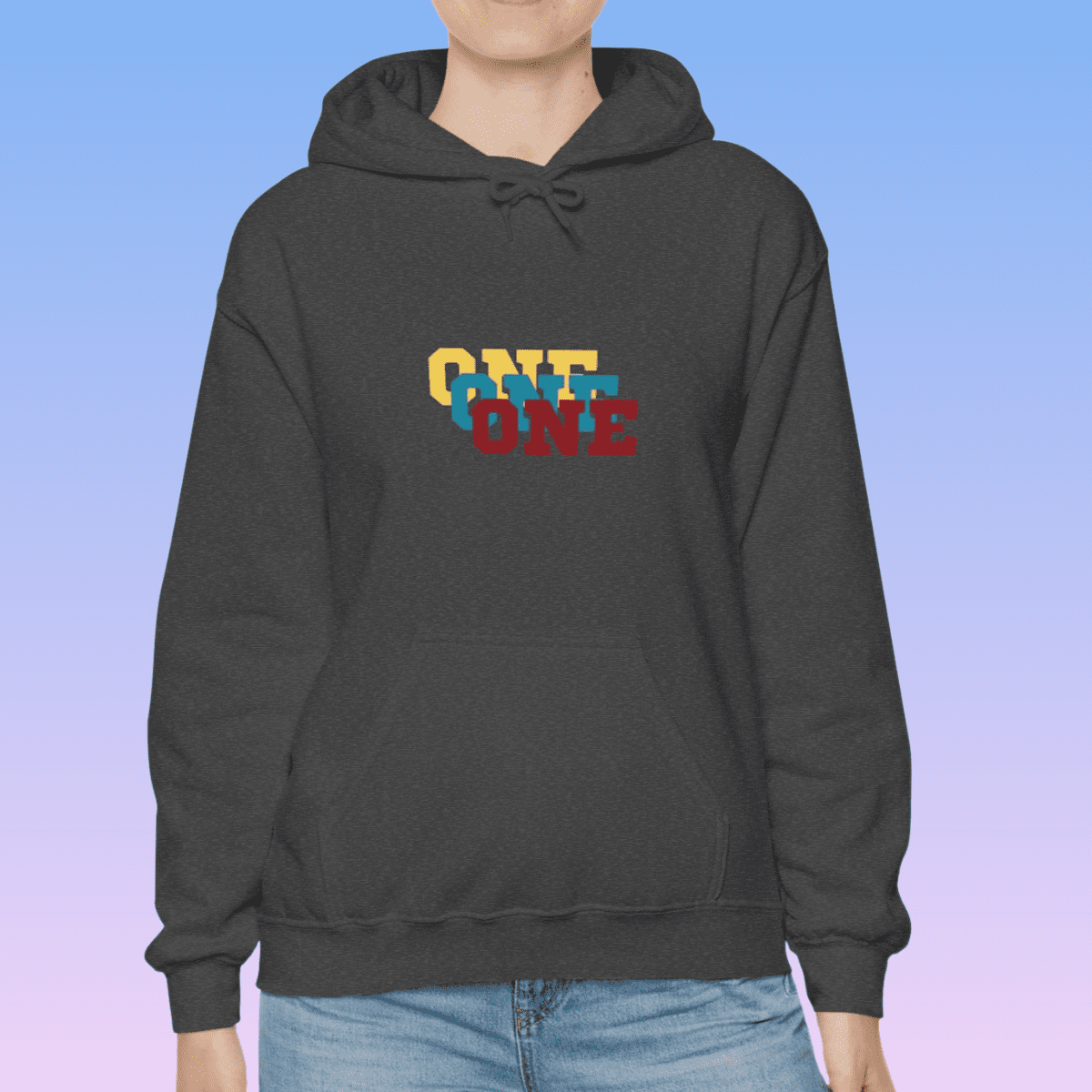 Dark Heather Women's 'ONE' Hoodie