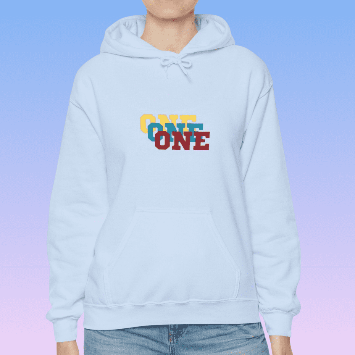 Light Blue Women's 'ONE' Hoodie