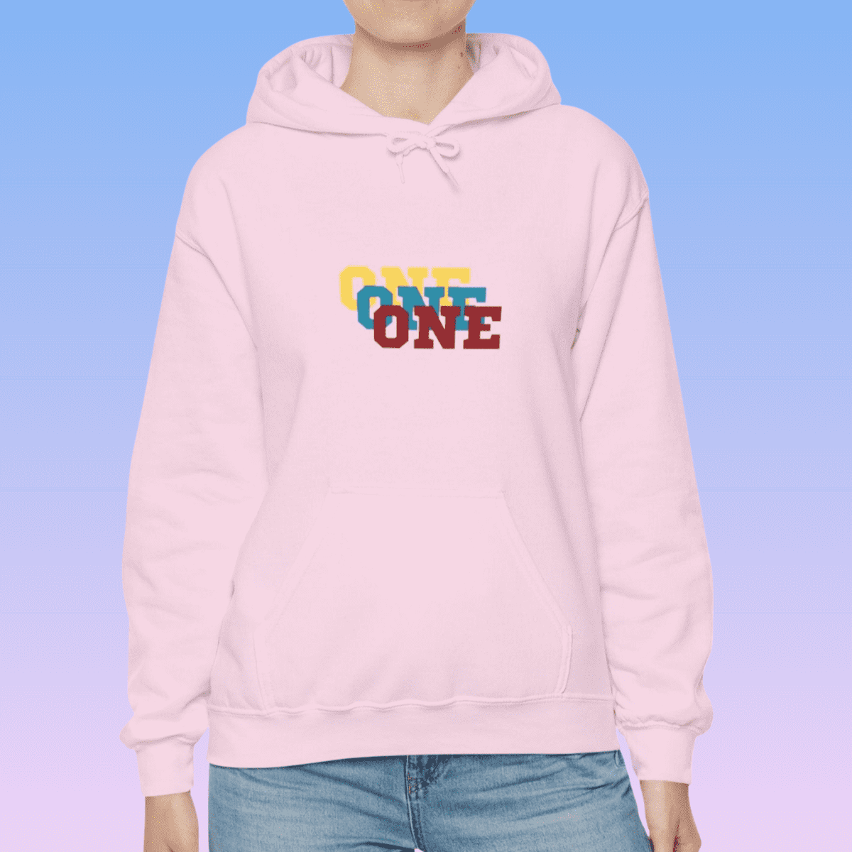 Light Pink Women's 'ONE' Hoodie