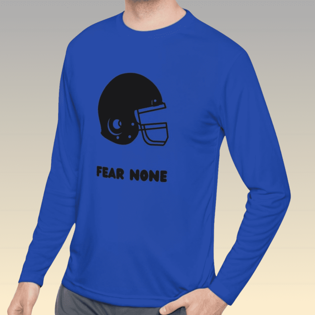 Men's Royal American Football Long Sleeve Moisture-Wicking Tee