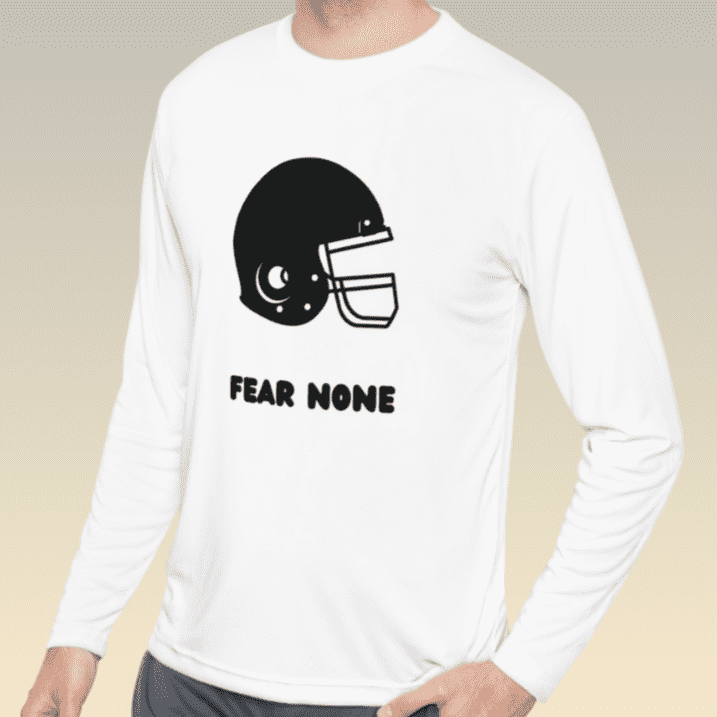 Men's White American Football Long Sleeve Moisture-Wicking Tee