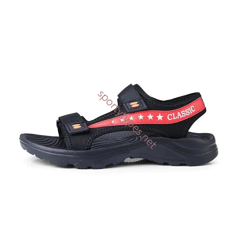 Black Red Men's Lightweight Athletic Sandals