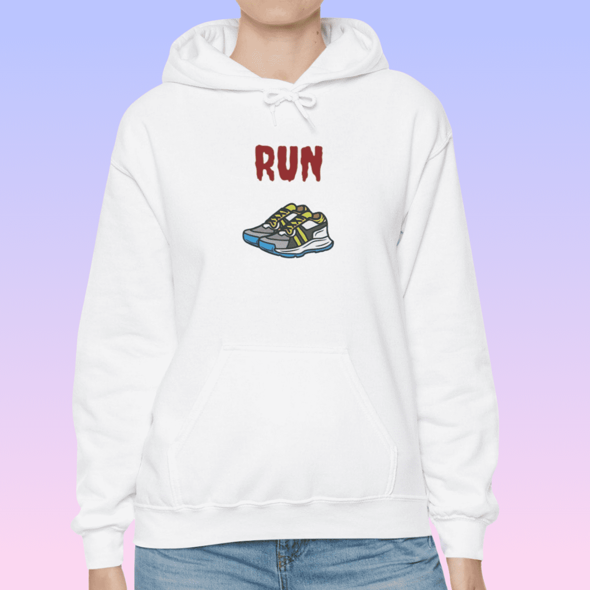 White Women's Running Hoodie