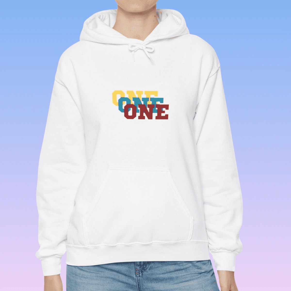 White Women's 'ONE' Hoodie