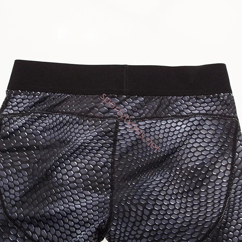 Black/Gray Men's Compression Running Tights
