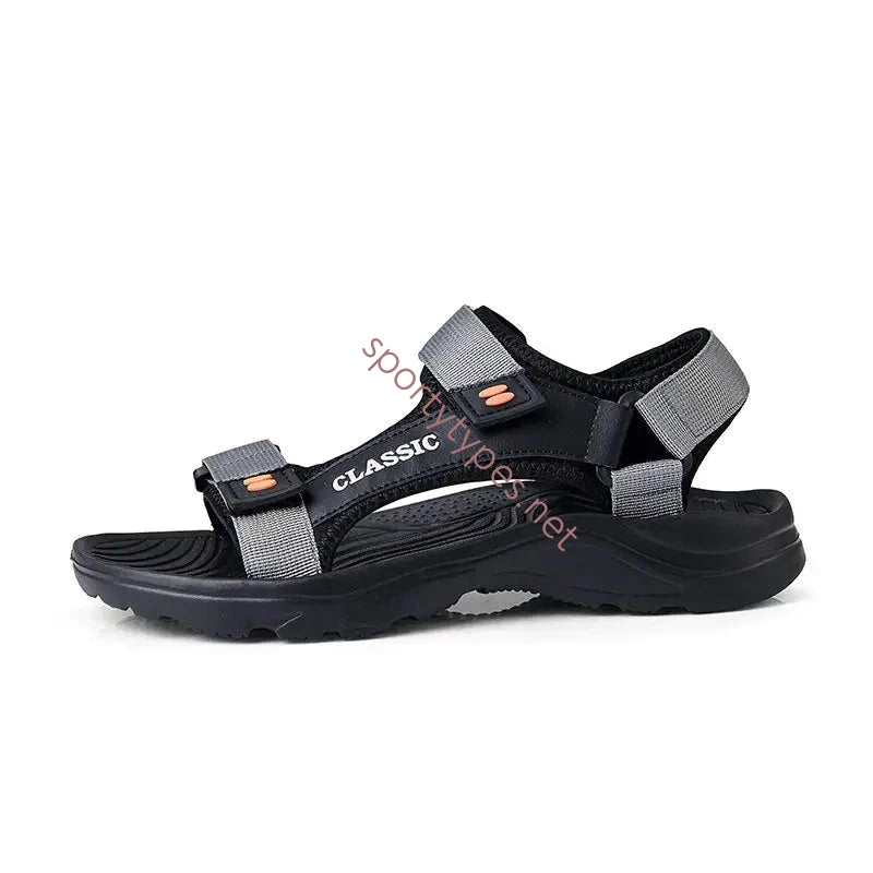 Black Gray Men's Lightweight Athletic Sandals