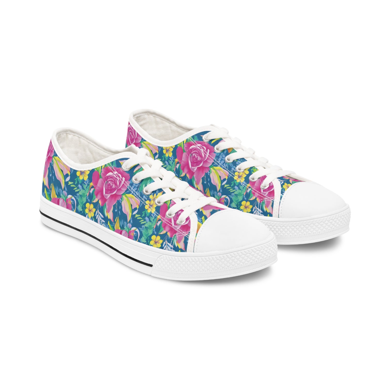 Women's Floral Canvas Lot Top Sneakers - Sporty Types