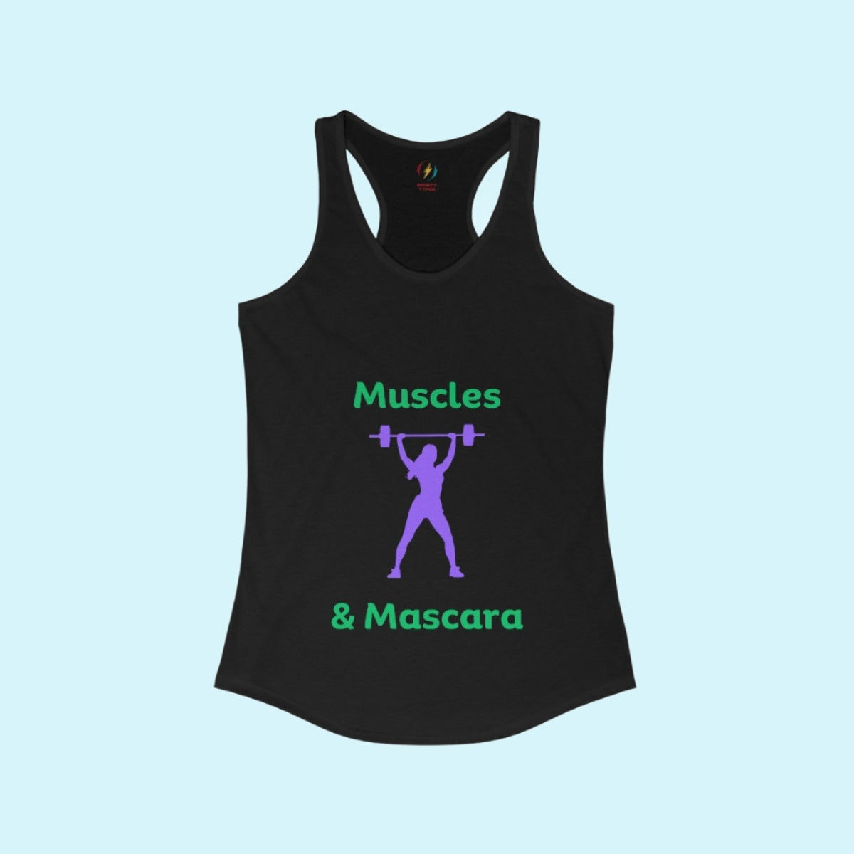 Black Women's Muscles And Mascara Performance Racerback Tank Top