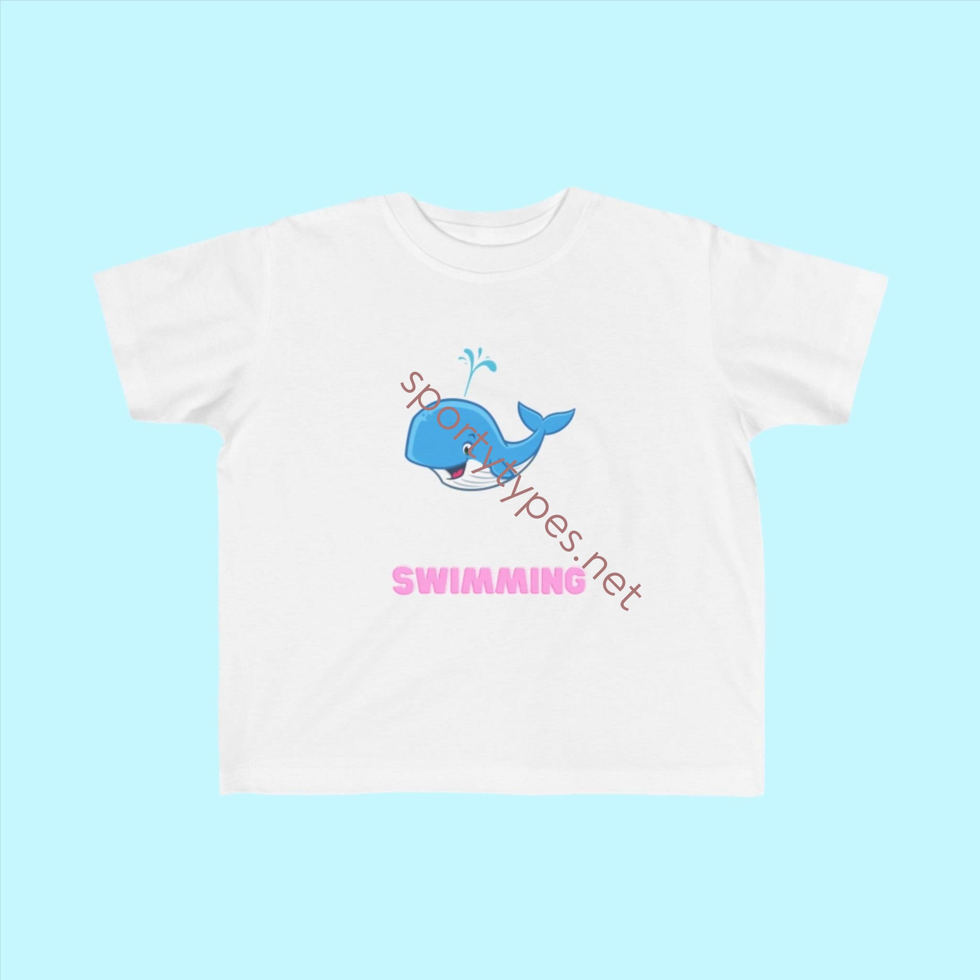 White Toddler Swimming Fan Jersey T-Shirt