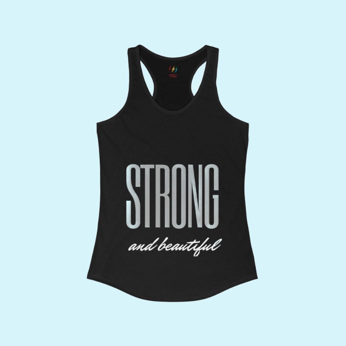Black Women's Strong And Beautiful  Performance Racerback Tank Top