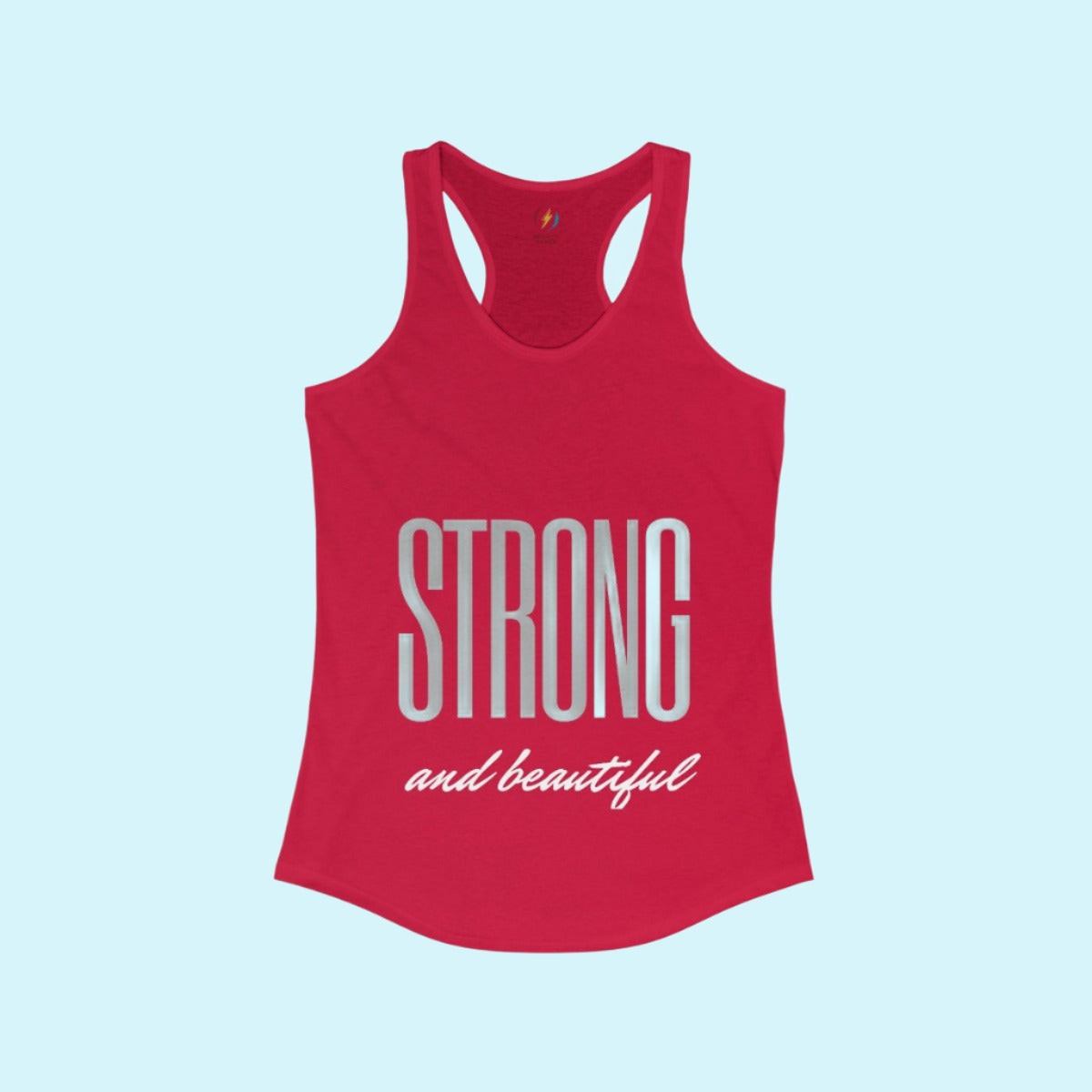 Red Women's Strong And Beautiful  Performance Racerback Tank Top