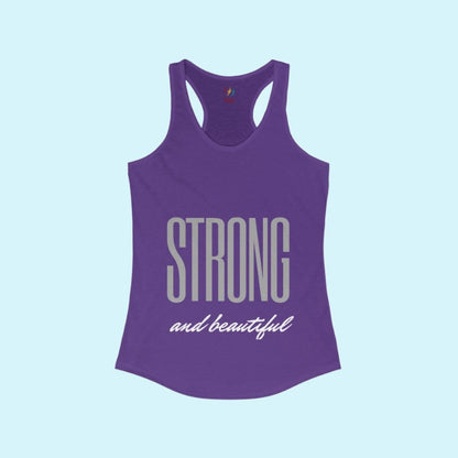 Purple Women's Strong And Beautiful  Performance Racerback Tank Top