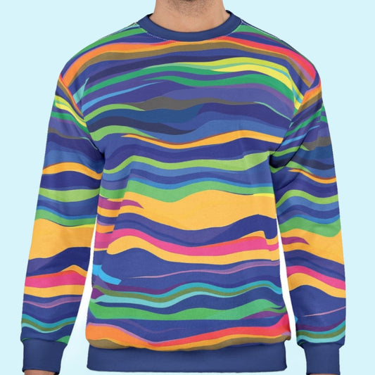 Unisex Colored Waves Sweatshirt
