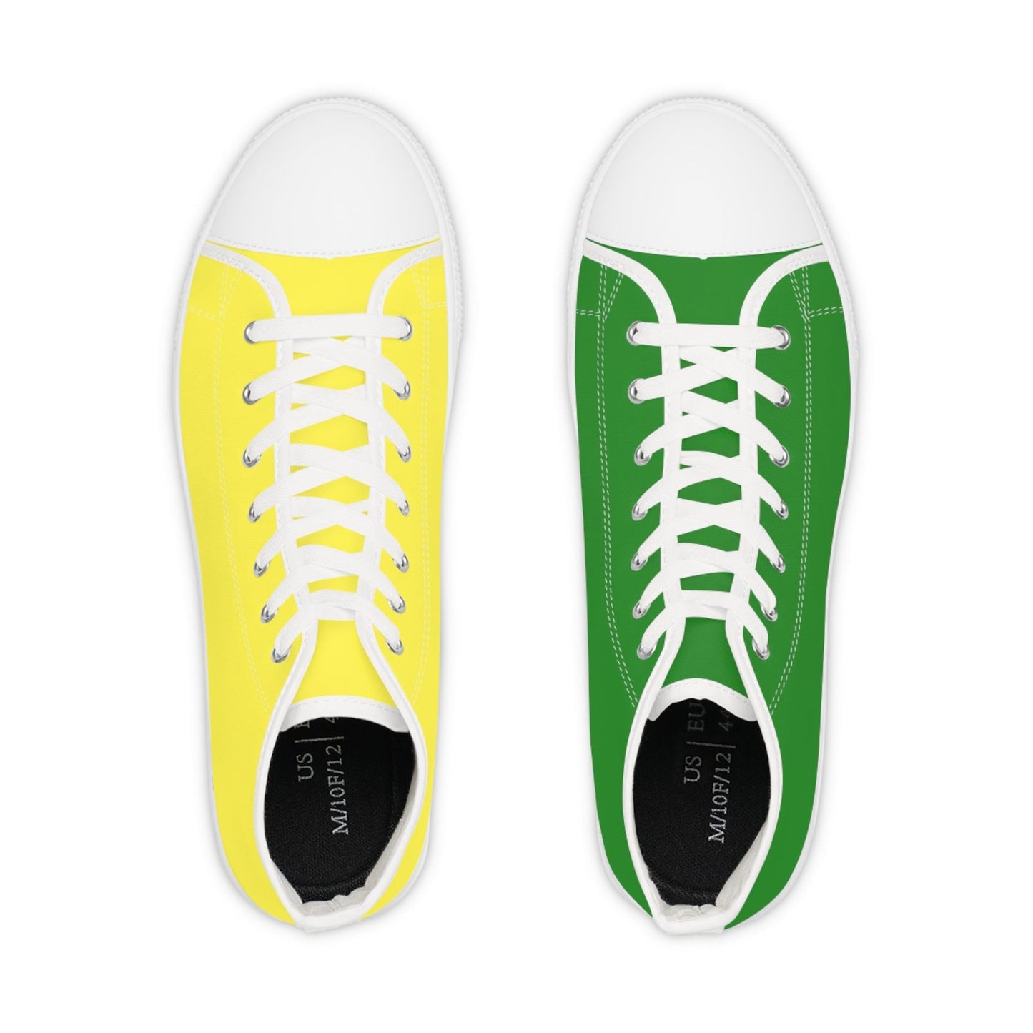 Men's Yellow & Green Mismatched High Top Sneakers