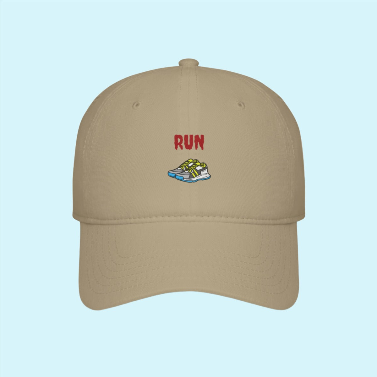 Khaki Running Theme Baseball Cap