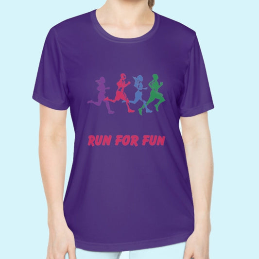Purple Women's Run For Fun Moisture Wicking Tee