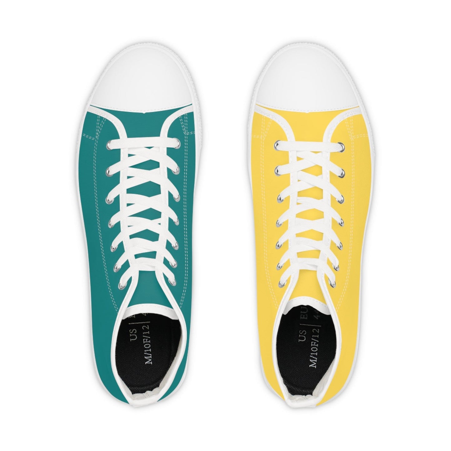 Men's Teal & Mustard Mismatched High Top Sneakers