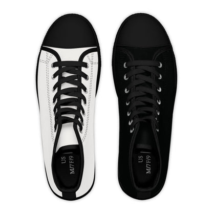 Women's Black & White Mismatched High Top Sneakers