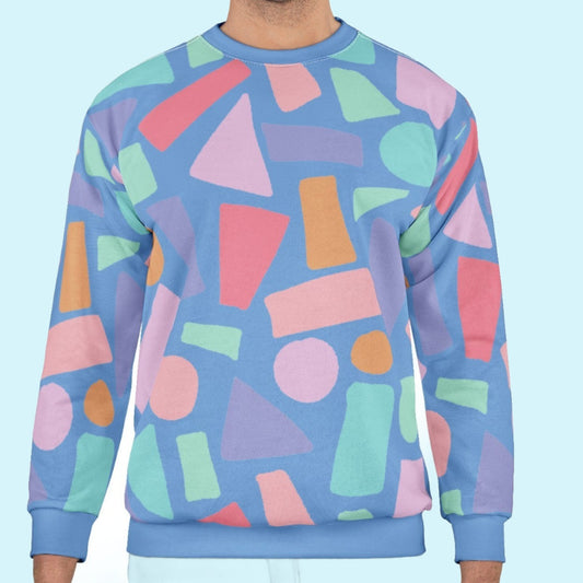 Unisex Blue Geometric Sweatshirt