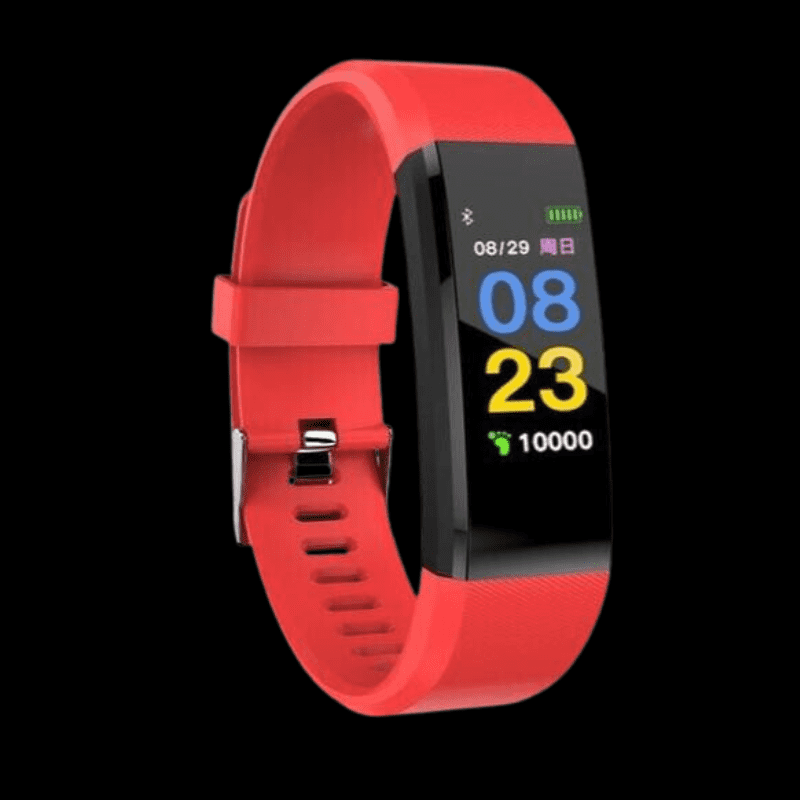 Red Smart Bracelet With Bluetooth Fitness Tracker
