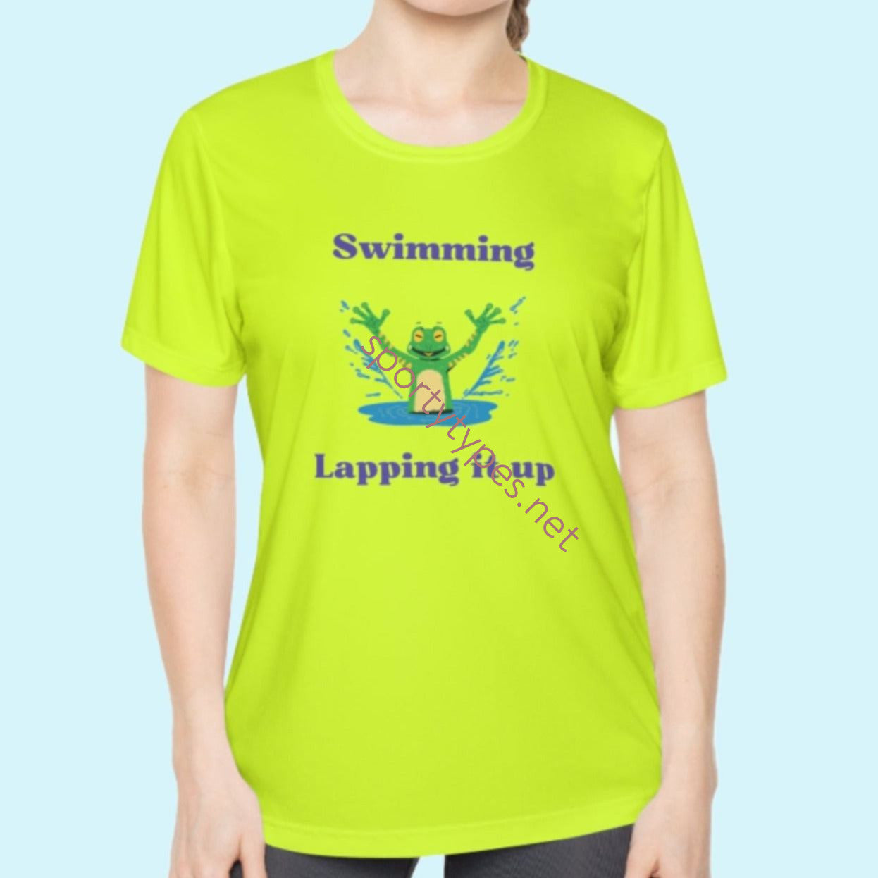 Neon Yellow Women's Swim Lapping Moisture Wicking Tee