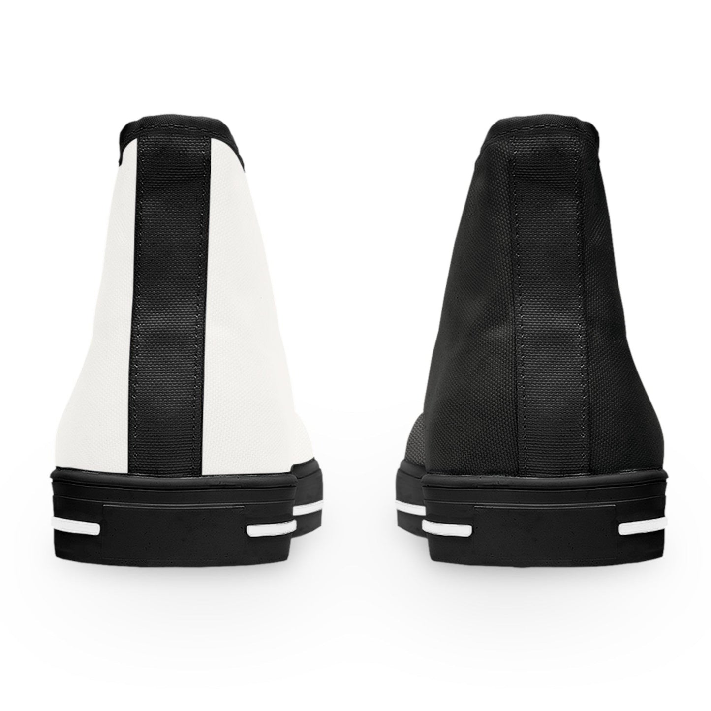 Women's Black & White Mismatched High Top Sneakers