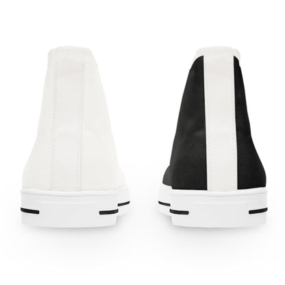 Women's Black & White Mismatched High Top Sneakers