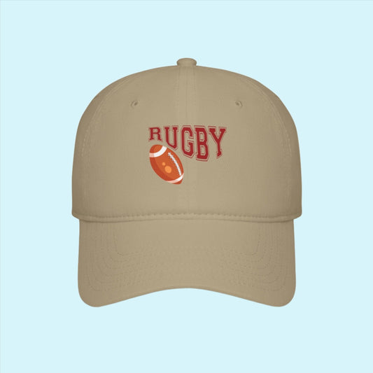 Khaki Rugby Theme Baseball Cap