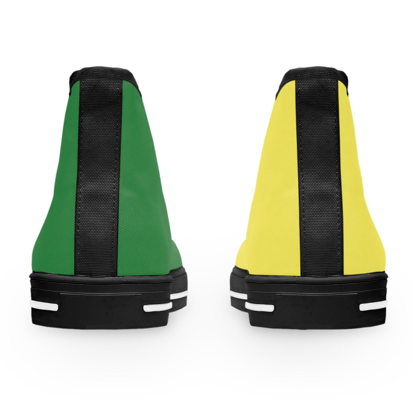 Women's Yellow & Green Mismatched High Top Sneakers