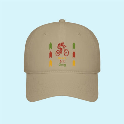 Khaki Mountain Biking Theme Baseball Cap
