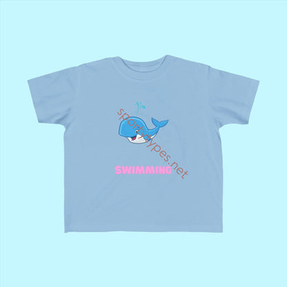 Light Blue Toddler Swimming Fan Jersey T-Shirt