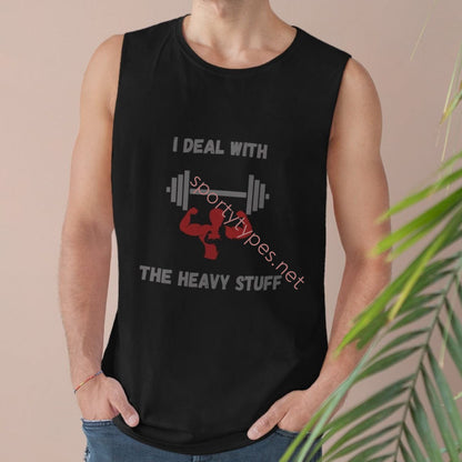 Men's I Dea Black l With The Heavy Stuff Sleeveless Muscle Tee