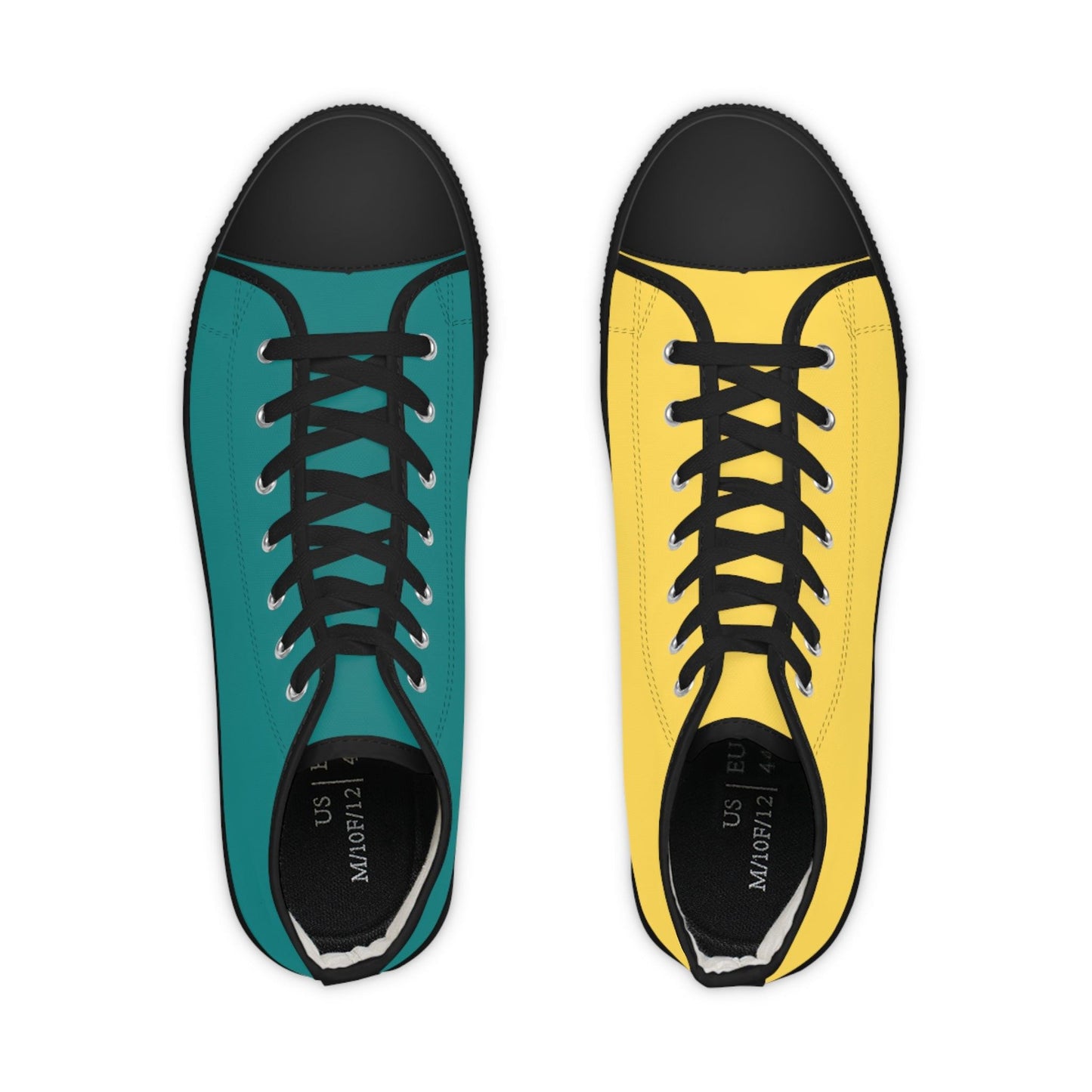 Men's Teal & Mustard Mismatched High Top Sneakers