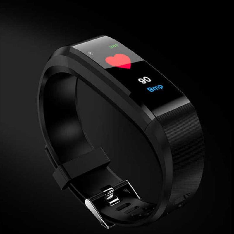 Black Smart Bracelet With Bluetooth Fitness Tracker