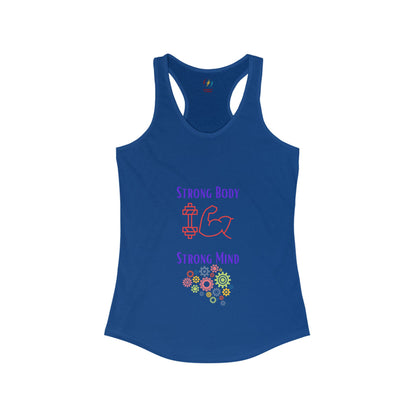 Women's Strong Body Strong Mind Performance Racerback Tank Top
