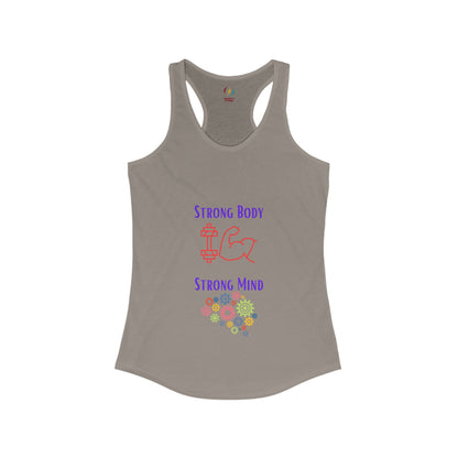 Women's Strong Body Strong Mind Performance Racerback Tank Top