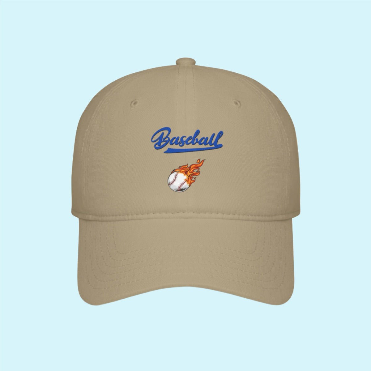 Khaki Flamed Baseball Cap