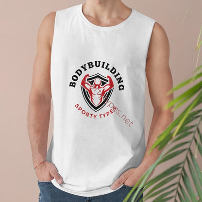 Men's White Bodybuilding Sleeveless Muscle Tee