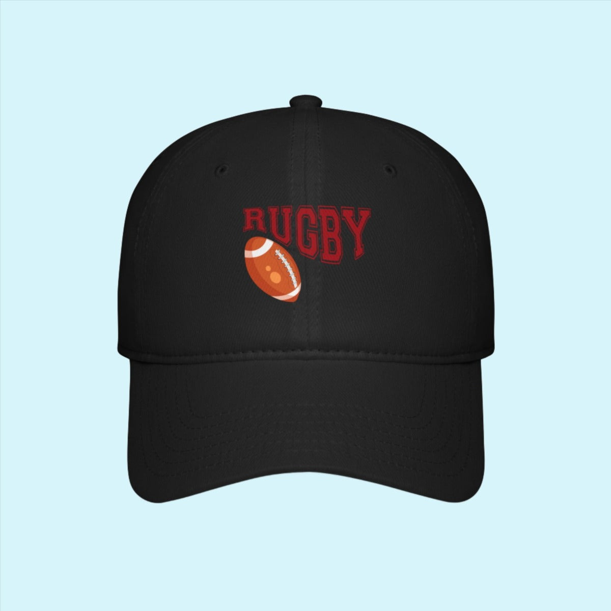Black Rugby Theme Baseball Cap