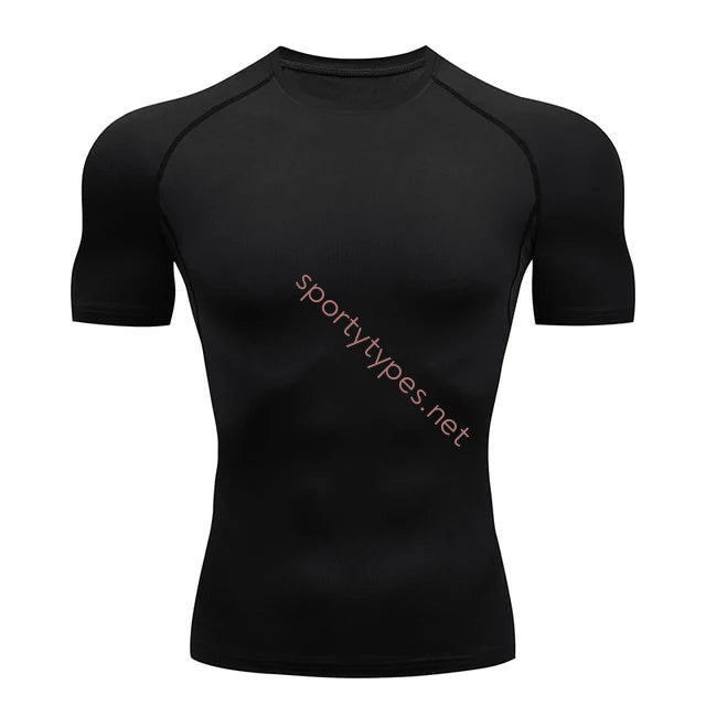 Black Men's Compression Workout Tee