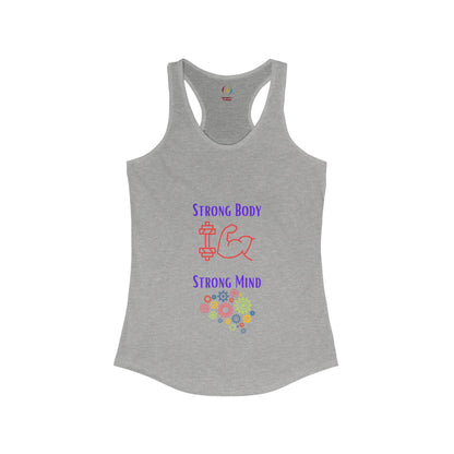 Women's Strong Body Strong Mind Performance Racerback Tank Top