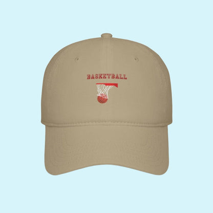Khaki Basketball Hoop Baseball Cap