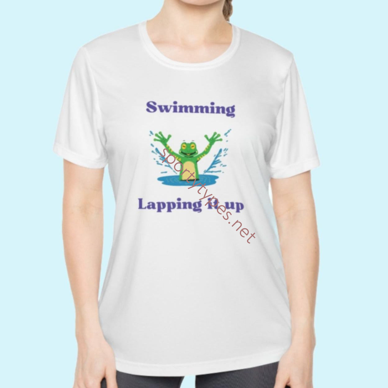 White Women's Swim Lapping Moisture Wicking Tee