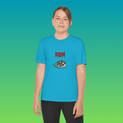 Atomic Blue Youth Running Moisture-Wicking Tee