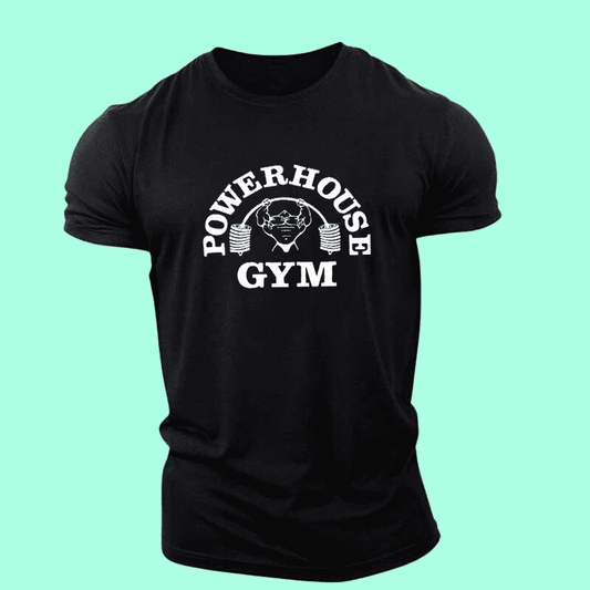 Men's Black POWERHOUSE Gym Print T-Shirt
