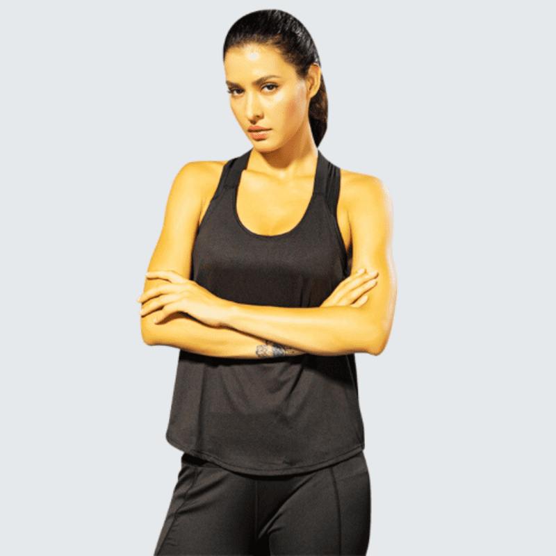 Women's Black Fitness Tank Top T-Strap
